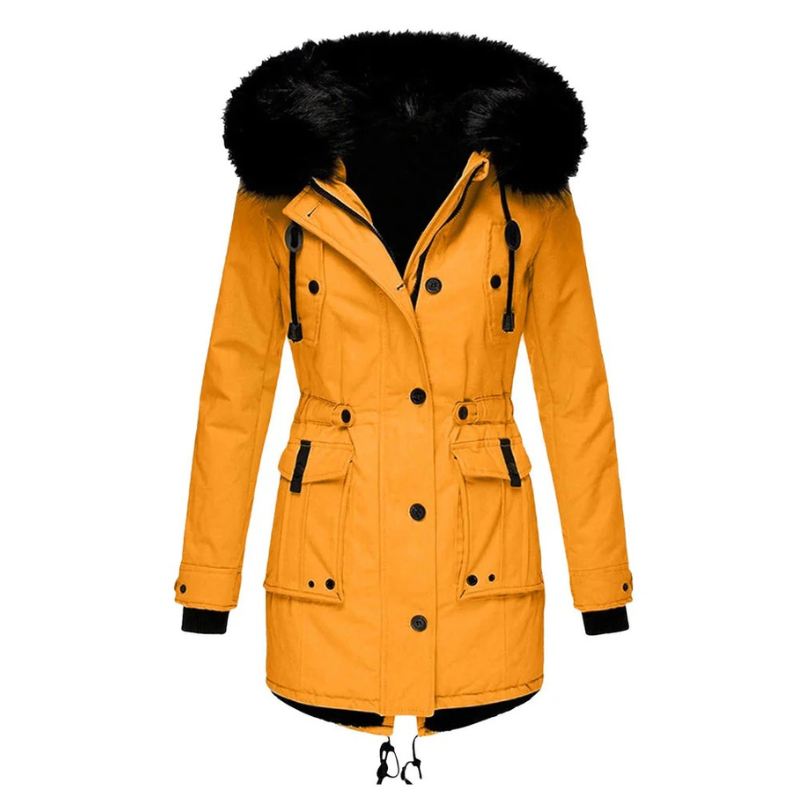 Damen bequeme Plüsch-Winterjacke für Wärme und Komfort