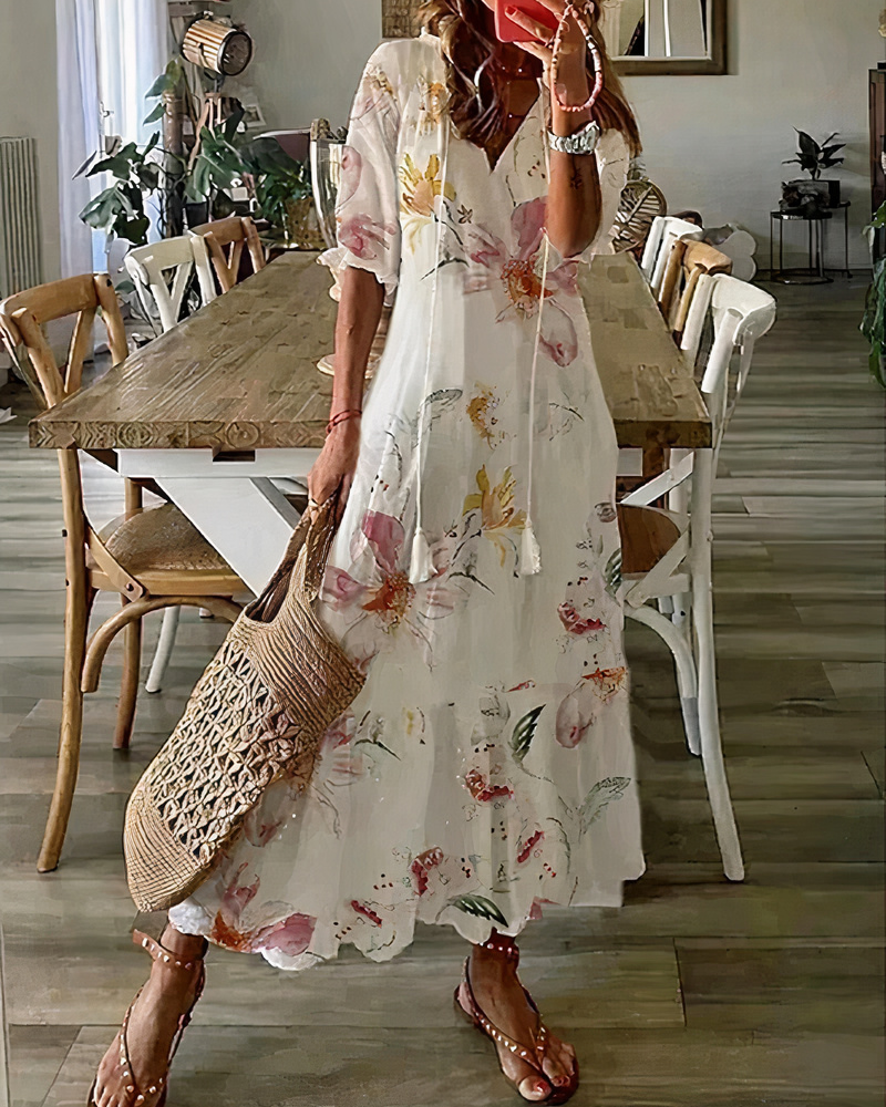  Damen bequemes geblümtes Sommerkleid für feminine und sommerliche Outfits