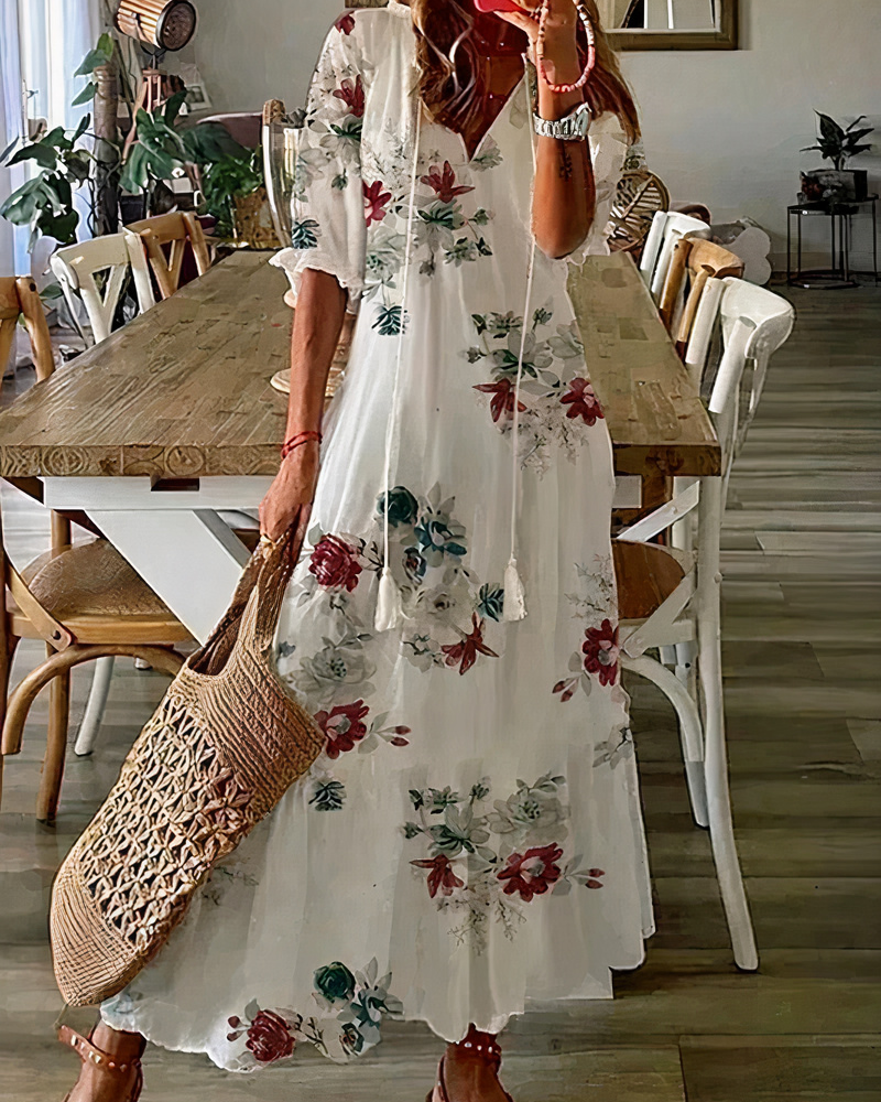  Damen bequemes geblümtes Sommerkleid für feminine und sommerliche Outfits