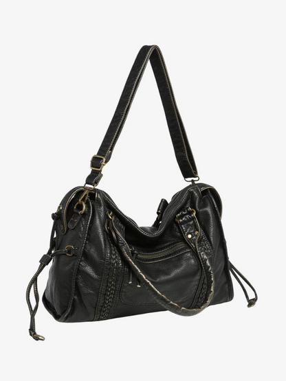 Damen elegante schwarze Umhängetasche – stilvolle Alltagstasche mit funktionalem Design.