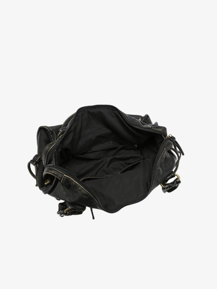 Damen elegante schwarze Umhängetasche – stilvolle Alltagstasche mit funktionalem Design.