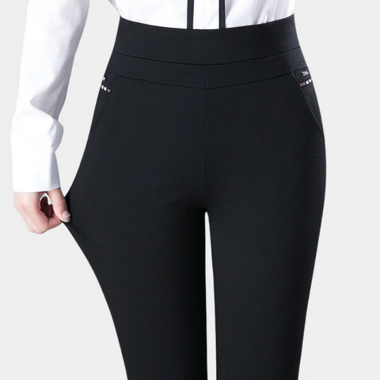 Damen elegante Stretchhose mit schmalem Schnitt und bequemer Passform für Büro und Freizeit