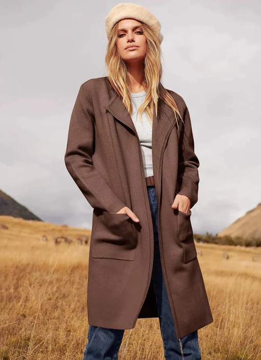 Damen elegante Strickjacke, vielseitig kombinierbar für Alltag und Büro.