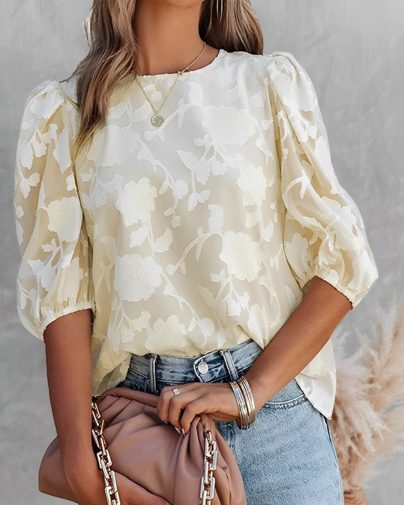 Damen elegante Vintage-Bluse mit klassischem Design, ideal für stilvolle Looks im Alltag oder zu besonderen Anlässen.