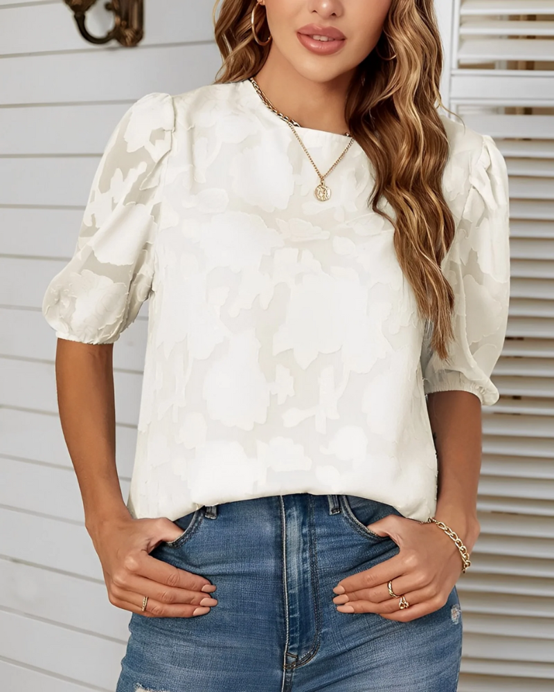 Damen elegante Vintage-Bluse mit klassischem Design, ideal für stilvolle Looks im Alltag oder zu besonderen Anlässen.