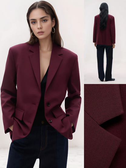 Damen eleganter bordeauxroter Blazer | übergroß