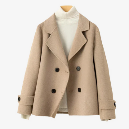 Damen eleganter Doppelreiher-Mantel für stilvolle Outfits
