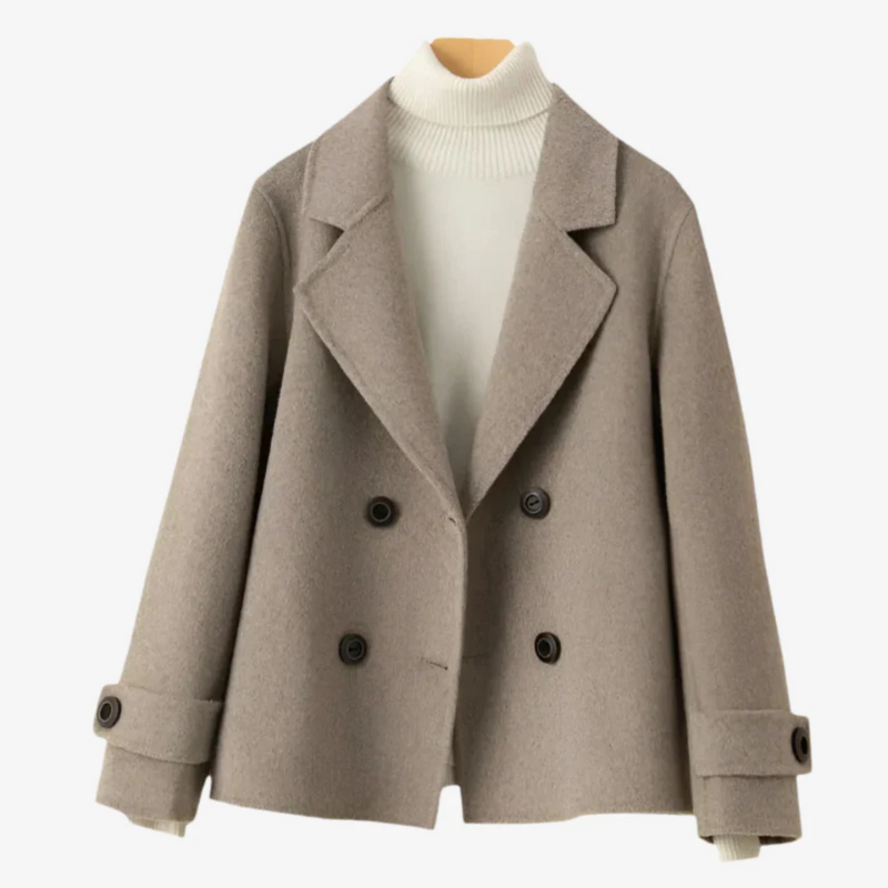 Damen eleganter Doppelreiher-Mantel für stilvolle Outfits
