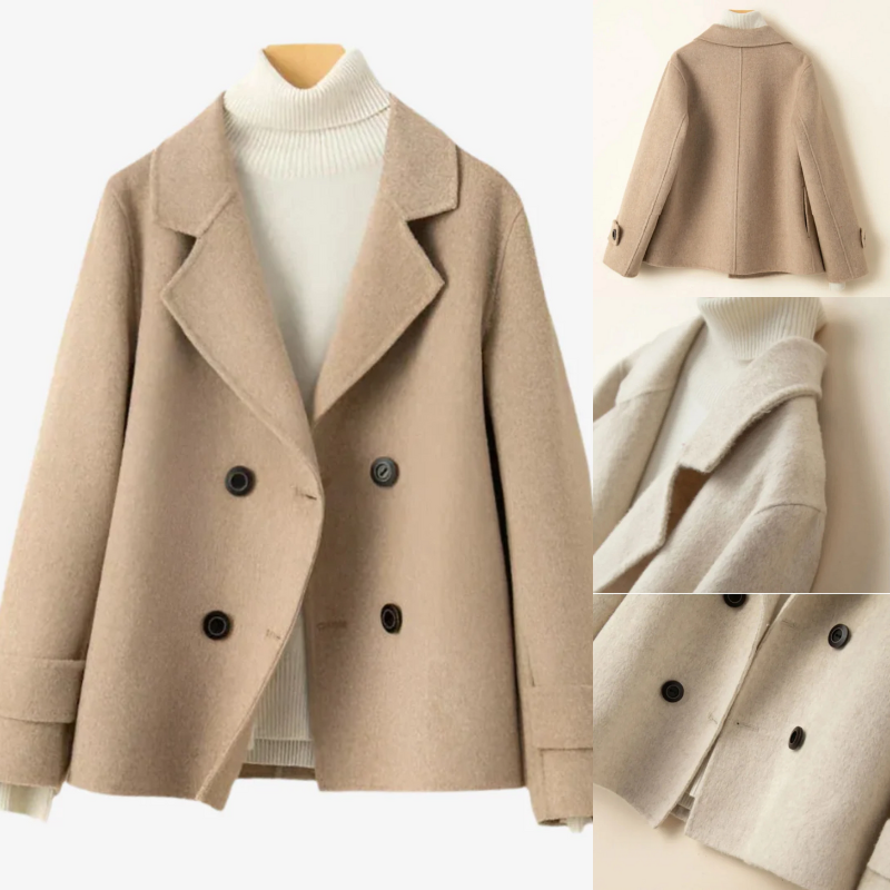 Damen eleganter Doppelreiher-Mantel für stilvolle Outfits