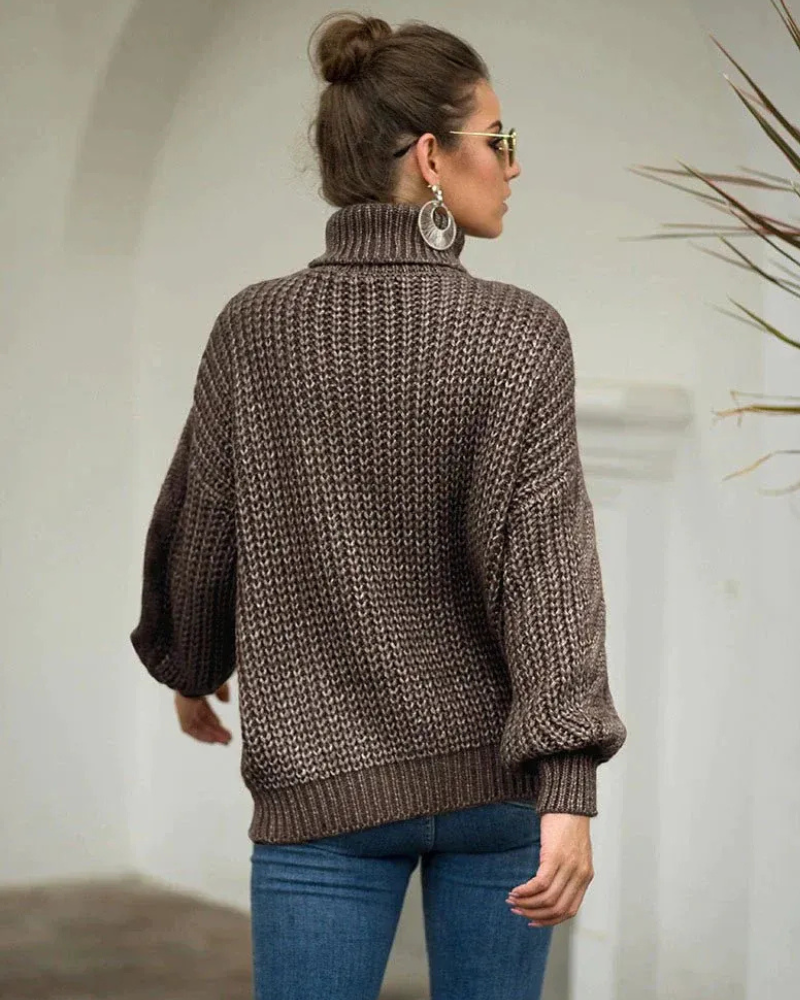 Damen eleganter grober Zopfstrickpullover mit zeitlosem Design