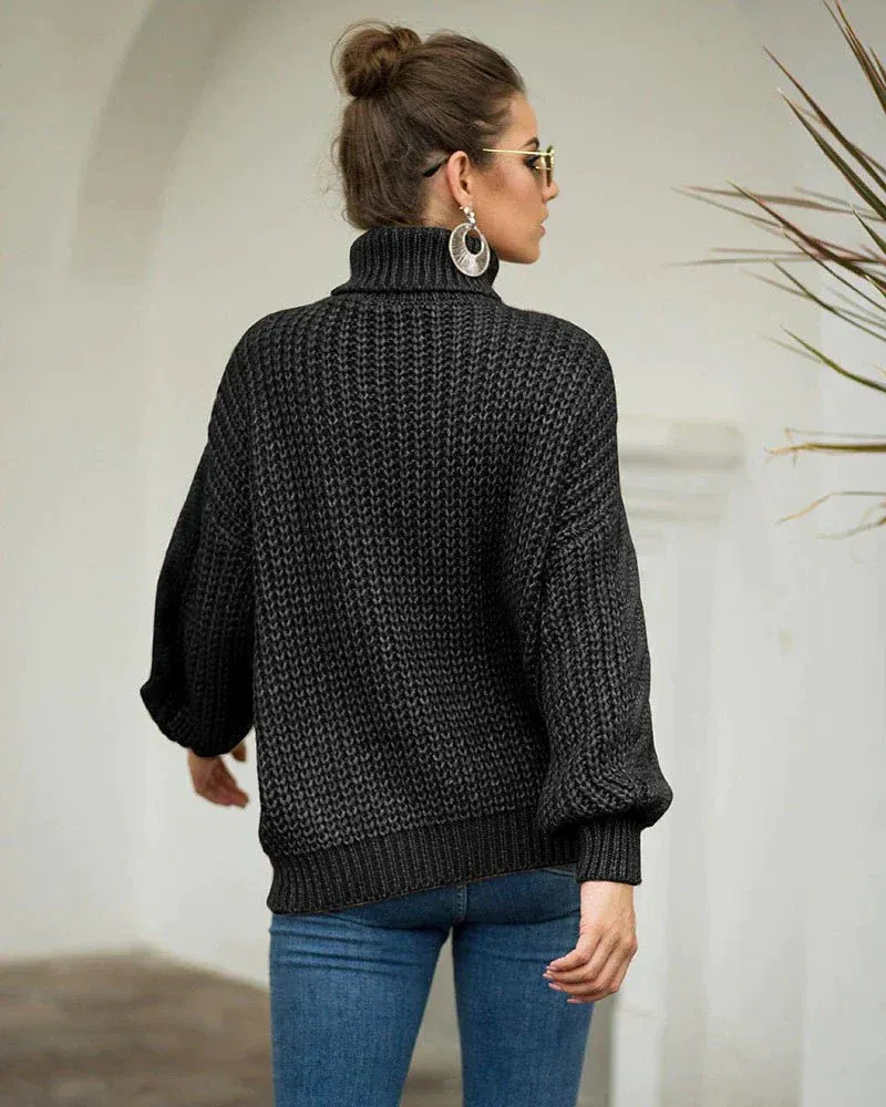 Damen eleganter grober Zopfstrickpullover mit zeitlosem Design