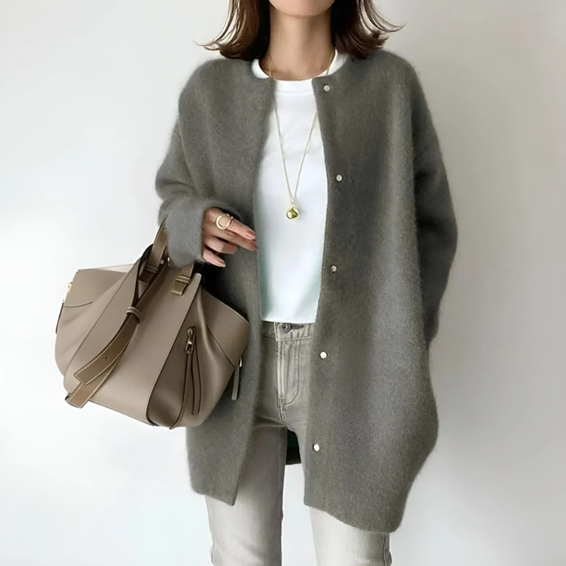 Damen eleganter Herbst-Cardigan im Strickdesign für stilvolle Übergangslooks
