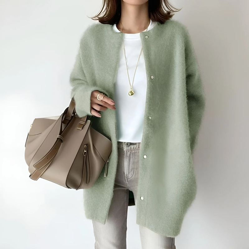 Damen eleganter Herbst-Cardigan im Strickdesign für stilvolle Übergangslooks