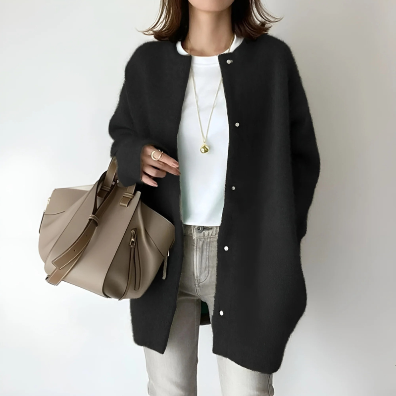 Damen eleganter Herbst-Cardigan im Strickdesign für stilvolle Übergangslooks
