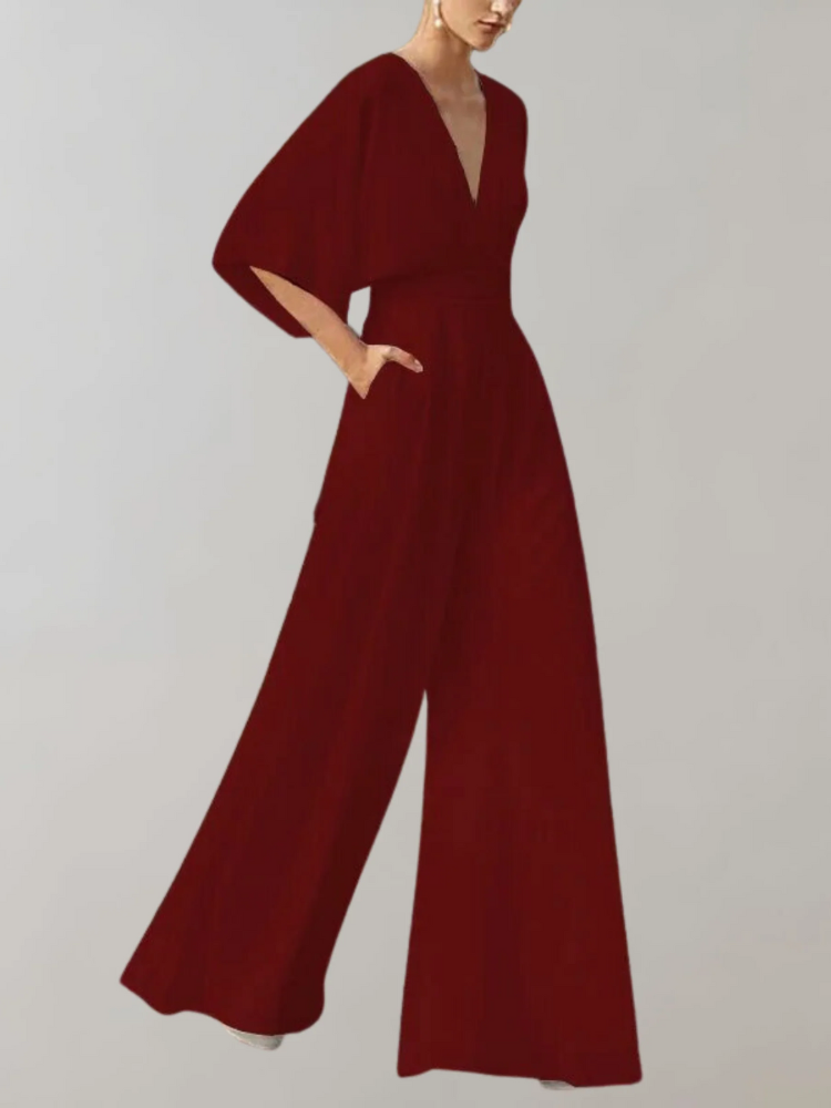 Damen eleganter Jumpsuit mit weitem Bein in stilvollem Design für besondere Anlässe