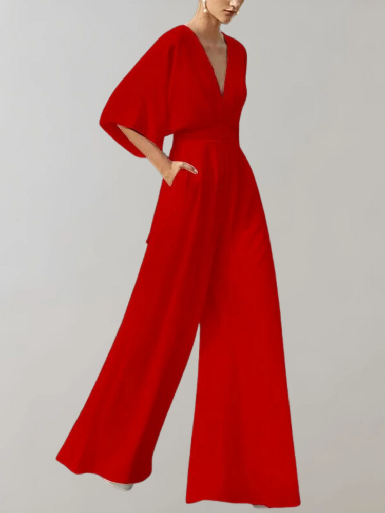 Damen eleganter Jumpsuit mit weitem Bein in stilvollem Design für besondere Anlässe