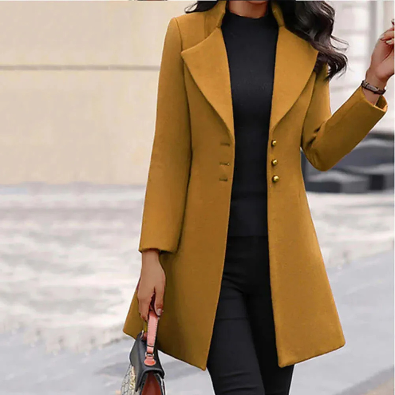 Damen eleganter Mantel, stilvoll und bequem für Alltag und besondere Anlässe