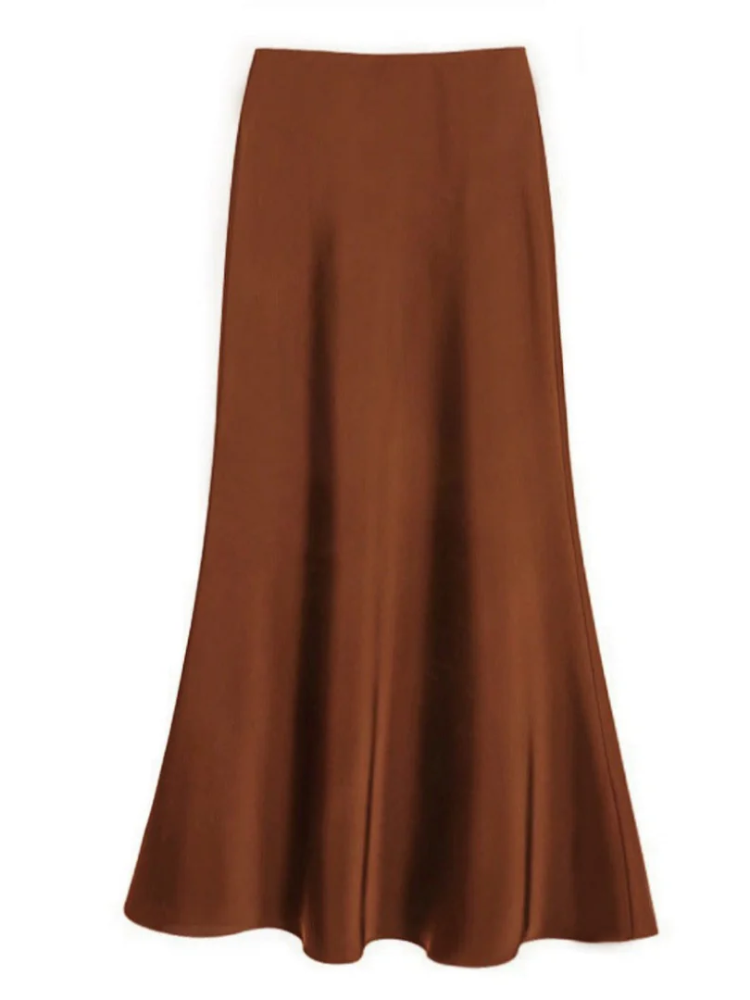 Damen eleganter Maxirock in langer, ausgestellter Form für stilvolle Outfits.