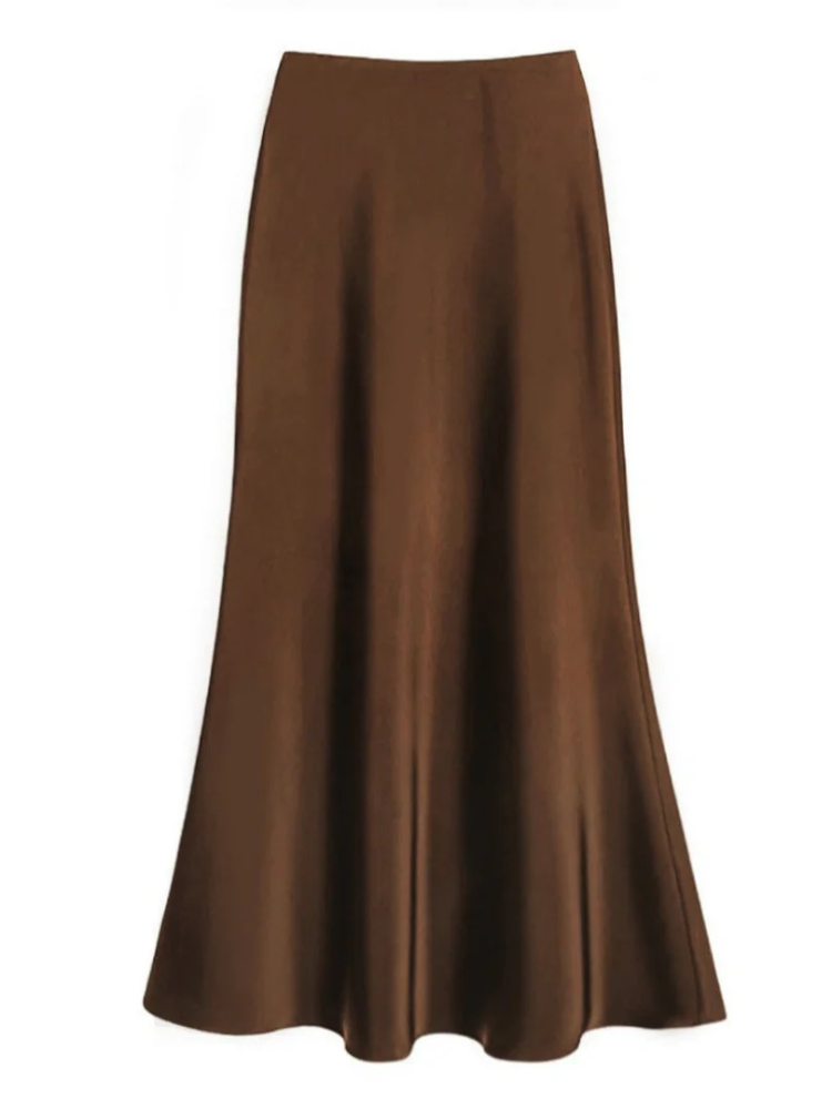 Damen eleganter Maxirock in langer, ausgestellter Form für stilvolle Outfits.