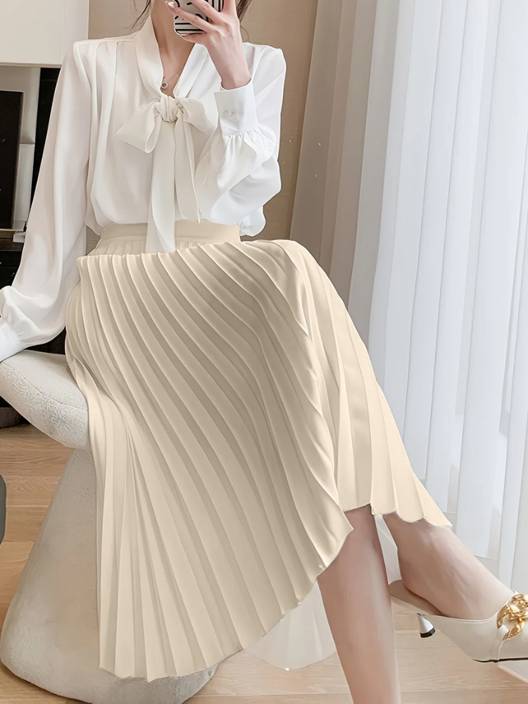 Damen eleganter Midirock mit hoher Taille – stilvoller Rock für Alltag und besondere Momente.