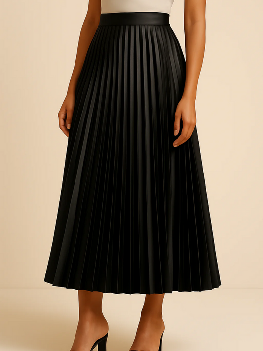 Damen eleganter Midirock mit hoher Taille – stilvoller Rock für Alltag und besondere Momente.