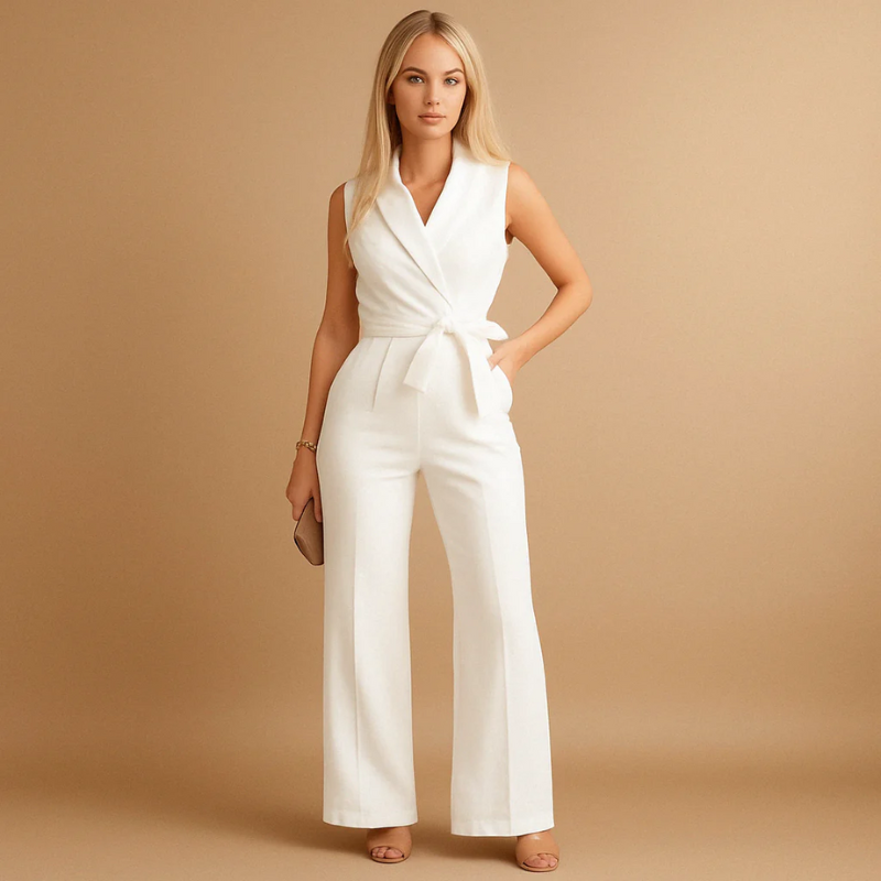  Damen eleganter Wickel-Jumpsuit mit schmeichelnder Passform und modernem Design.