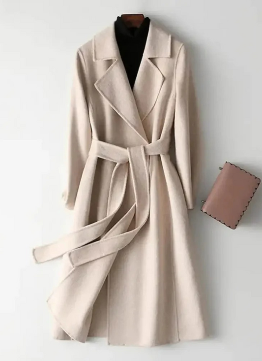 Damen eleganter Wickelmantel mit stilvollem Wickelschnitt für moderne Outfits