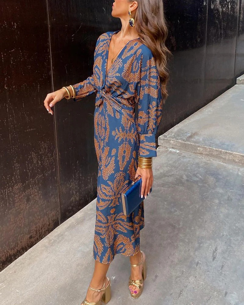 Damen elegantes langärmliges Kleid für stilvolle und vielseitige Outfits
