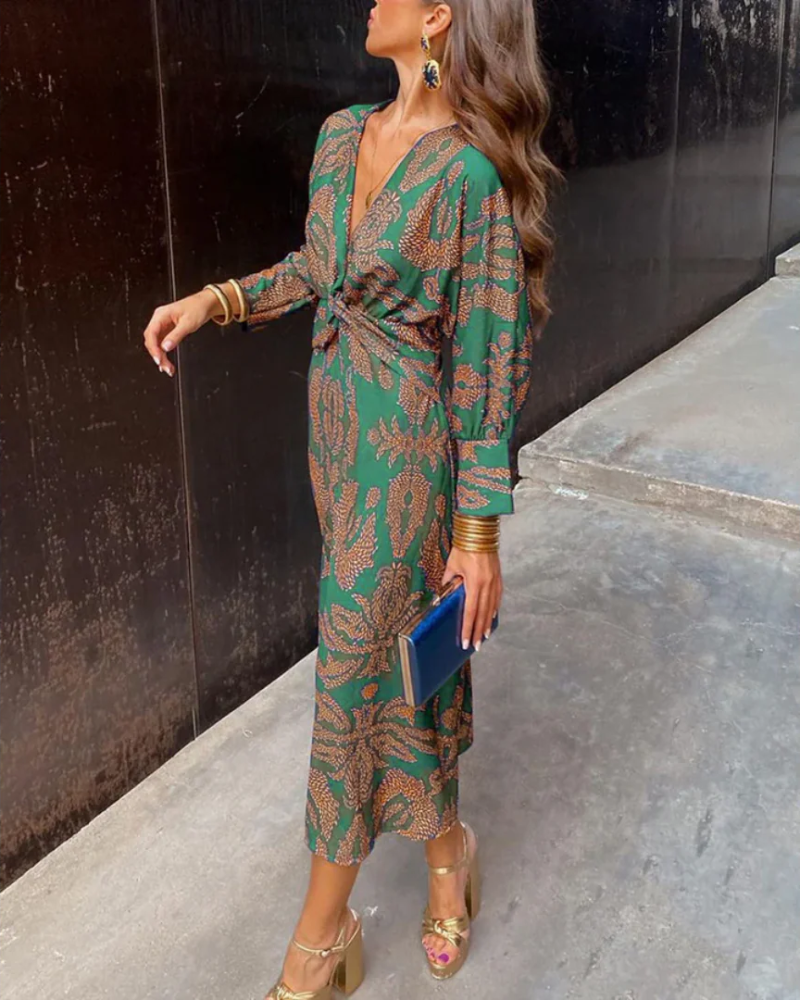 Damen elegantes langärmliges Kleid für stilvolle und vielseitige Outfits