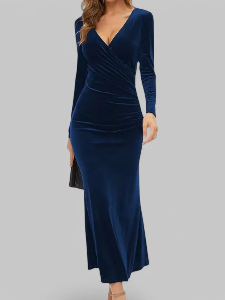Damen elegantes langes Abendkleid für besondere Anlässe mit stilvollem, fließendem Design.