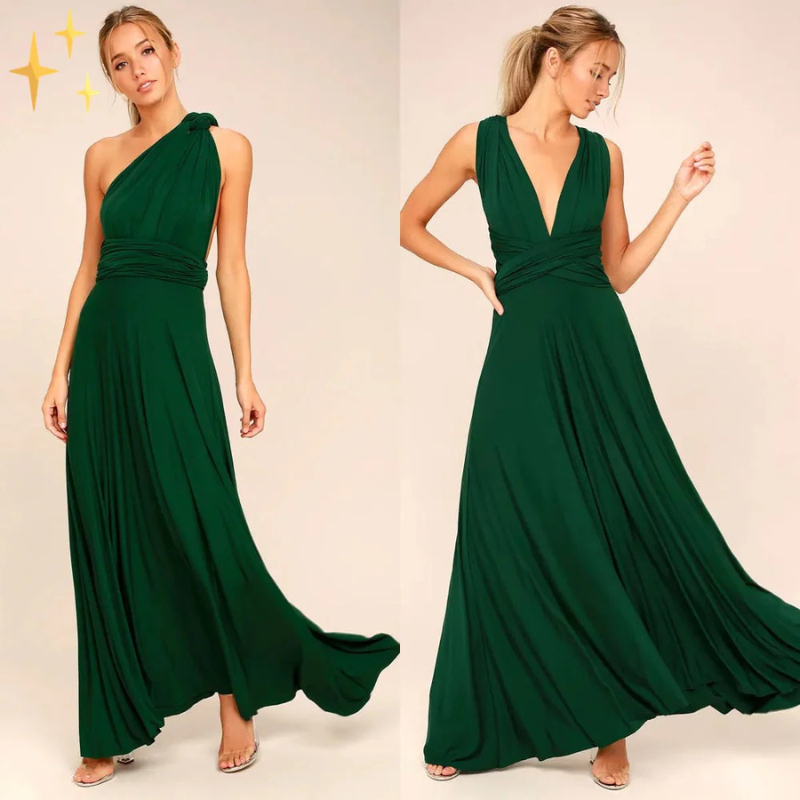 Damen elegantes langes Kleid für Hochzeitsgäste in stilvollem Design