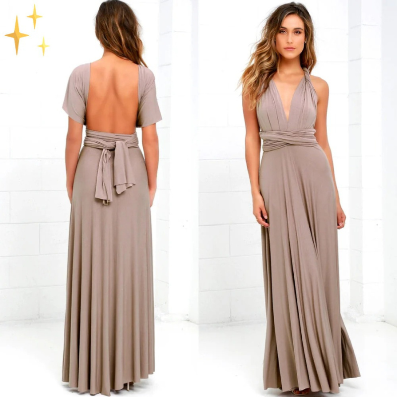 Damen elegantes langes Kleid für Hochzeitsgäste in stilvollem Design
