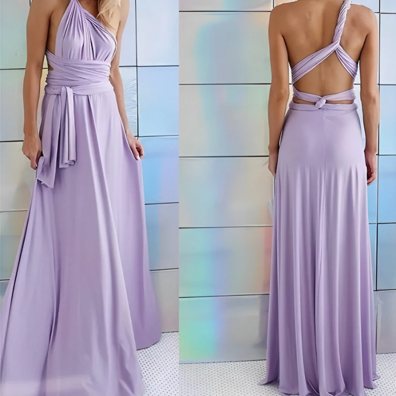 Damen elegantes langes Kleid für Hochzeitsgäste in stilvollem Design