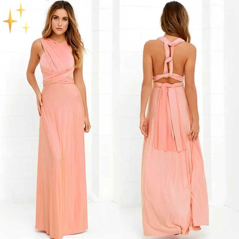 Damen elegantes langes Kleid für Hochzeitsgäste in stilvollem Design
