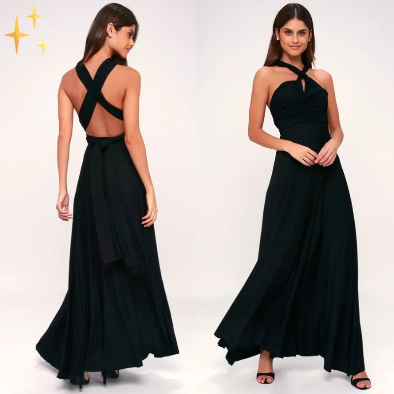 Damen elegantes langes Kleid für Hochzeitsgäste in stilvollem Design