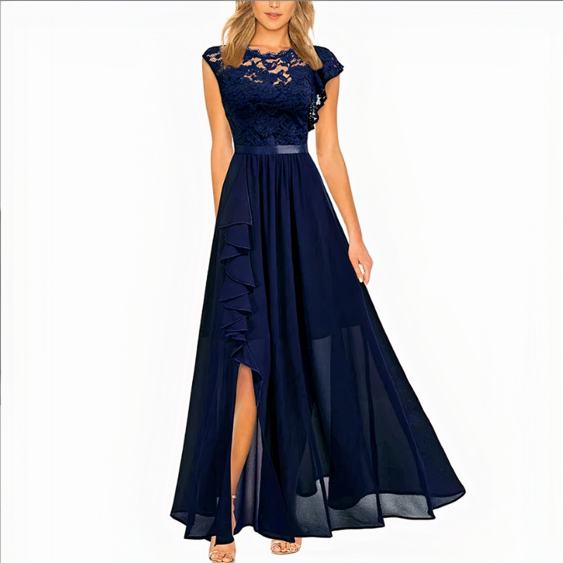 Damen elegantes Spitzen-Party-Kleid mit figurbetontem Schnitt für festliche Anlässe