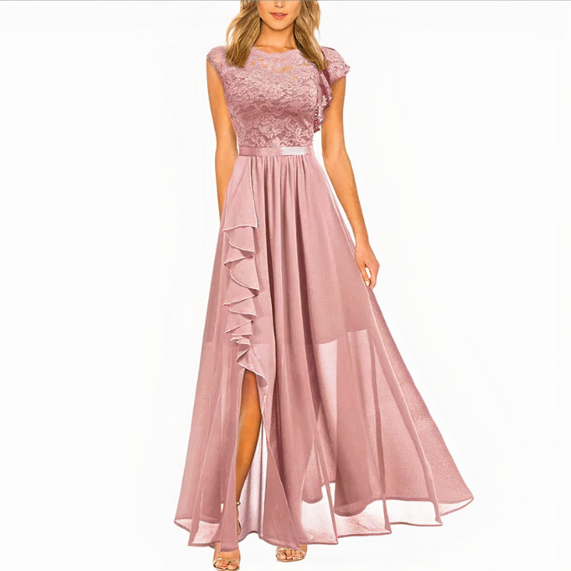 Damen elegantes Spitzen-Party-Kleid mit figurbetontem Schnitt für festliche Anlässe