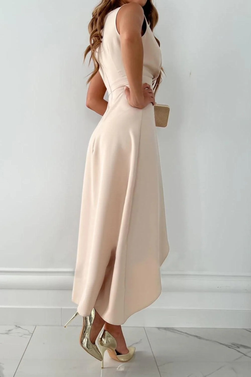 Damen elegantes Wickel-Partykleid mit schmeichelndem Schnitt für festliche Anlässe