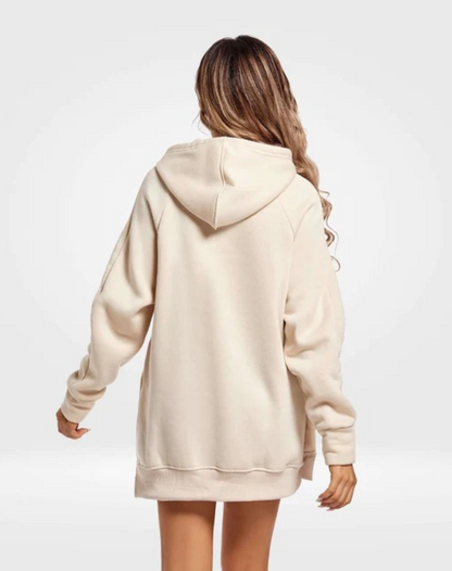 Damen Freizeit Hoodie Kleid in modernem Design, ideal für Alltag, Freizeit und entspannte Anlässe.