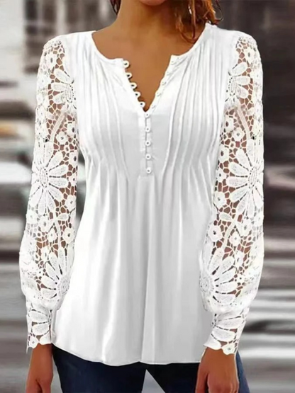 Damen geblümte Langarmbluse mit floralem Muster für vielseitige Outfits