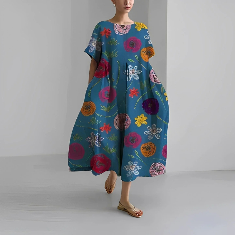 Damen Geblümtes Mutterschaft Sommerkleid mit floralem Muster für elegante Schwangerschaftslooks