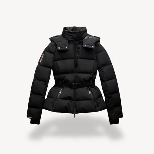 Damen gefütterte Winterjacke, warme stilvolle Jacke für kalte Wintertage