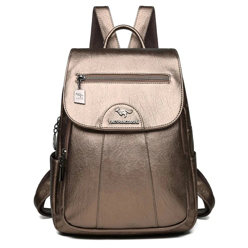 Damen geräumiger Rucksack mit moderner Optik und praktischen Fächern für Alltag und Reisen.