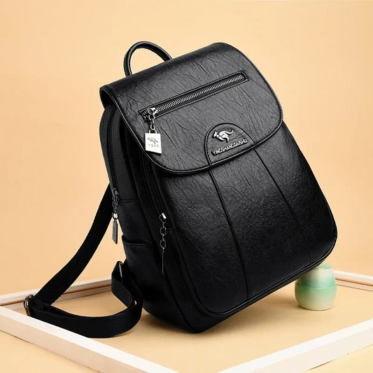  Damen geräumiger Rucksack mit moderner Optik und praktischen Fächern für Alltag und Reisen.