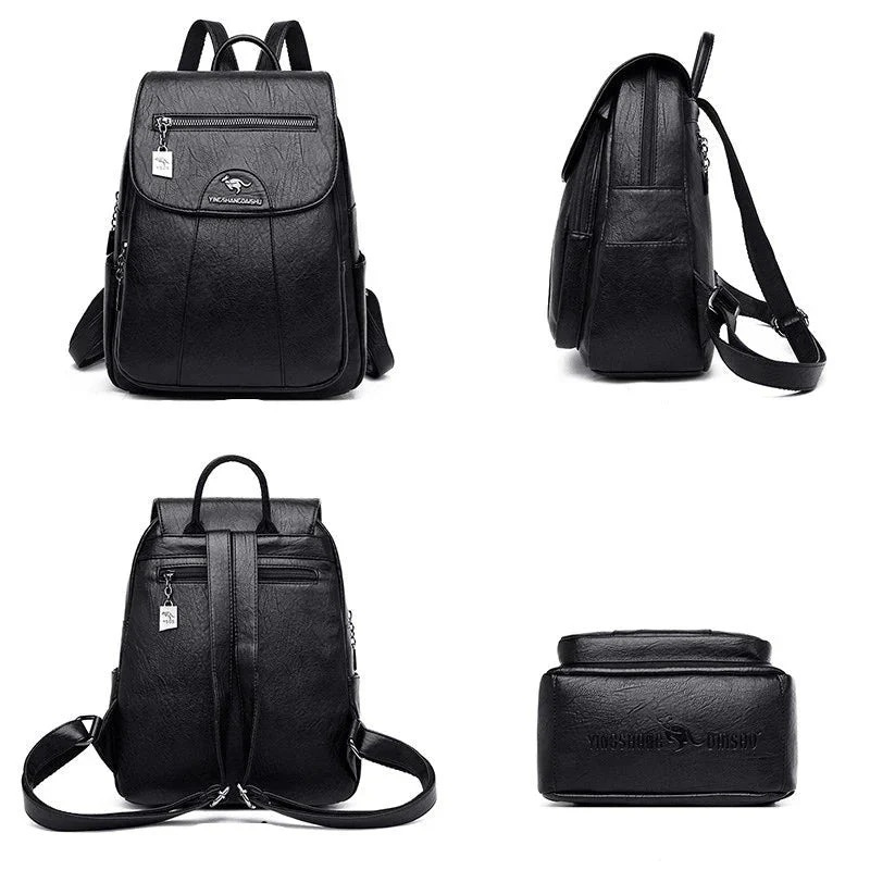  Damen geräumiger Rucksack mit moderner Optik und praktischen Fächern für Alltag und Reisen.
