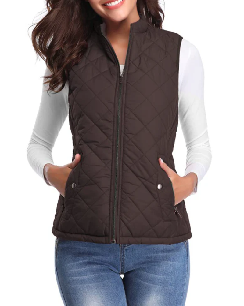Damen gesteppte Winterweste in stilvollem Design für kalte Tage