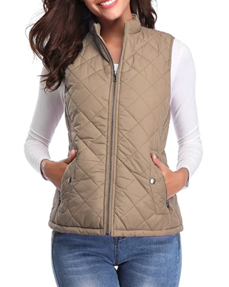 Damen gesteppte Winterweste in stilvollem Design für kalte Tage