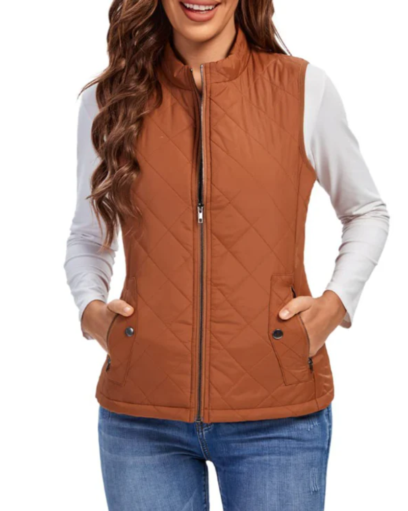 Damen gesteppte Winterweste in stilvollem Design für kalte Tage