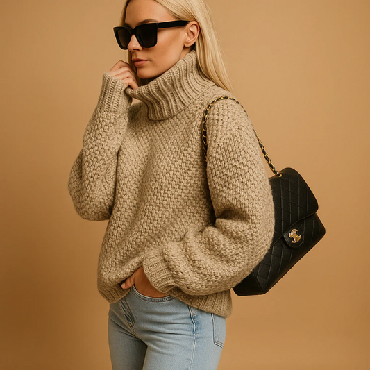 Damen gestrickter bequemer Pullover mit elegantem Design für gemütliche und stilvolle Outfits.