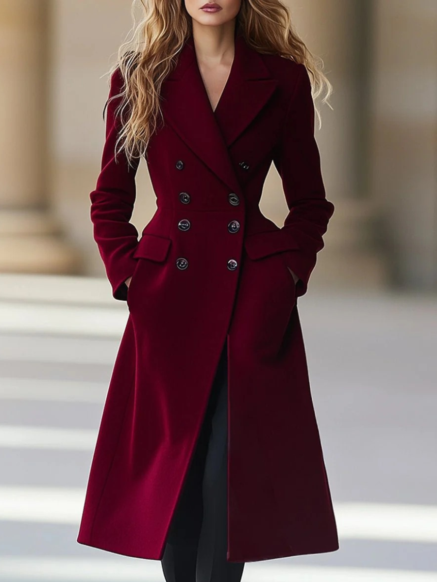 Damen Haute Couture Doppelreihiger Trenchcoat für stilvolle Auftritte bei jeder Gelegenheit